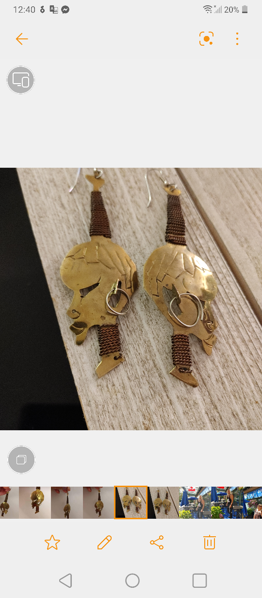 Unique Brass Skull Dangle Earrings New - photo 2