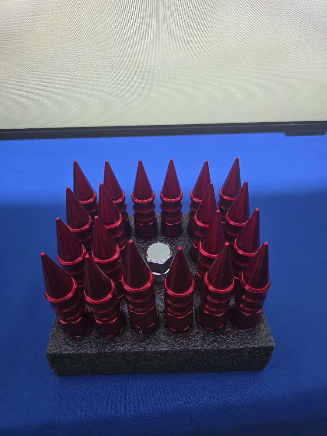 Red Spike Lug Nut Covers (Set of 20)