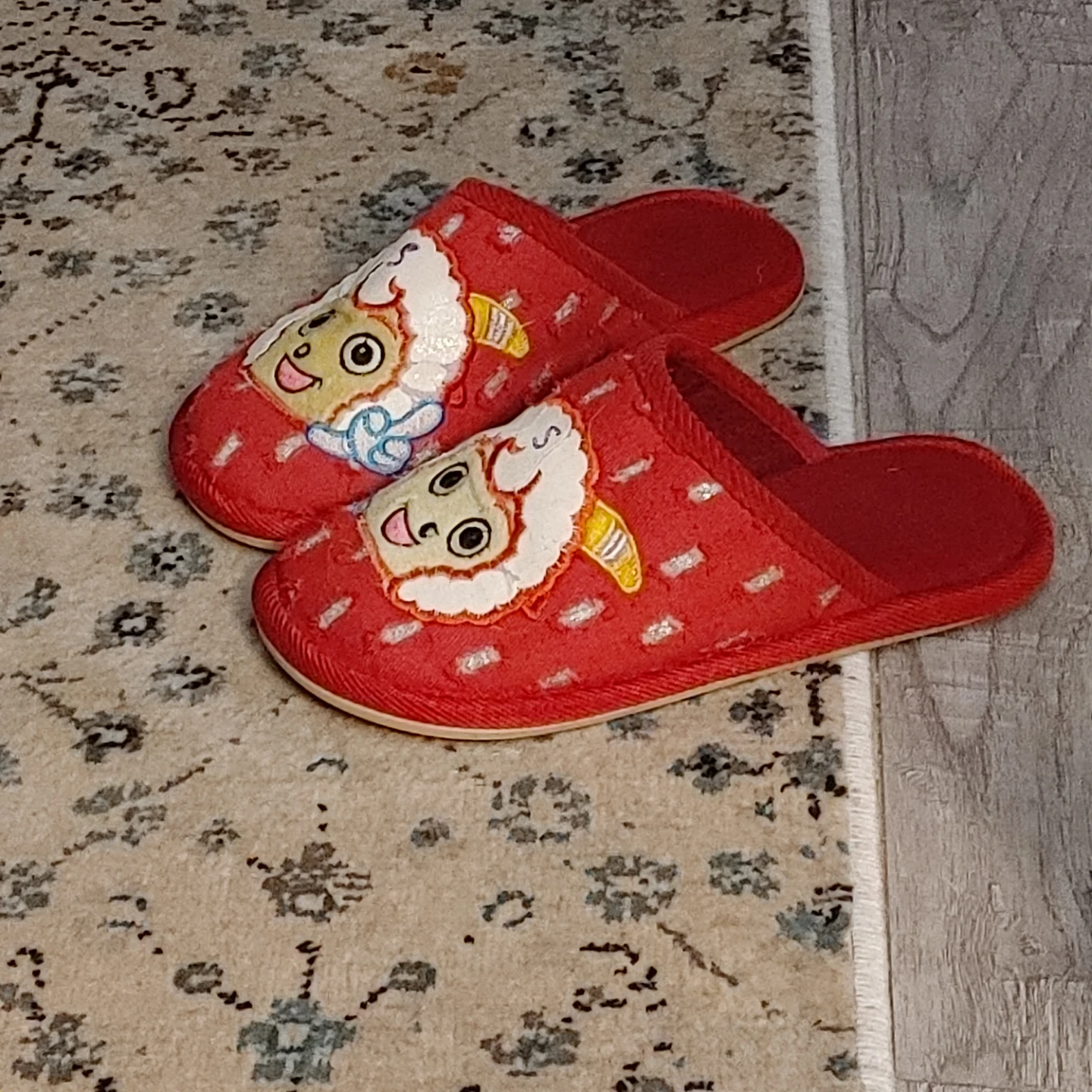Children's Red Cartoon Slippers