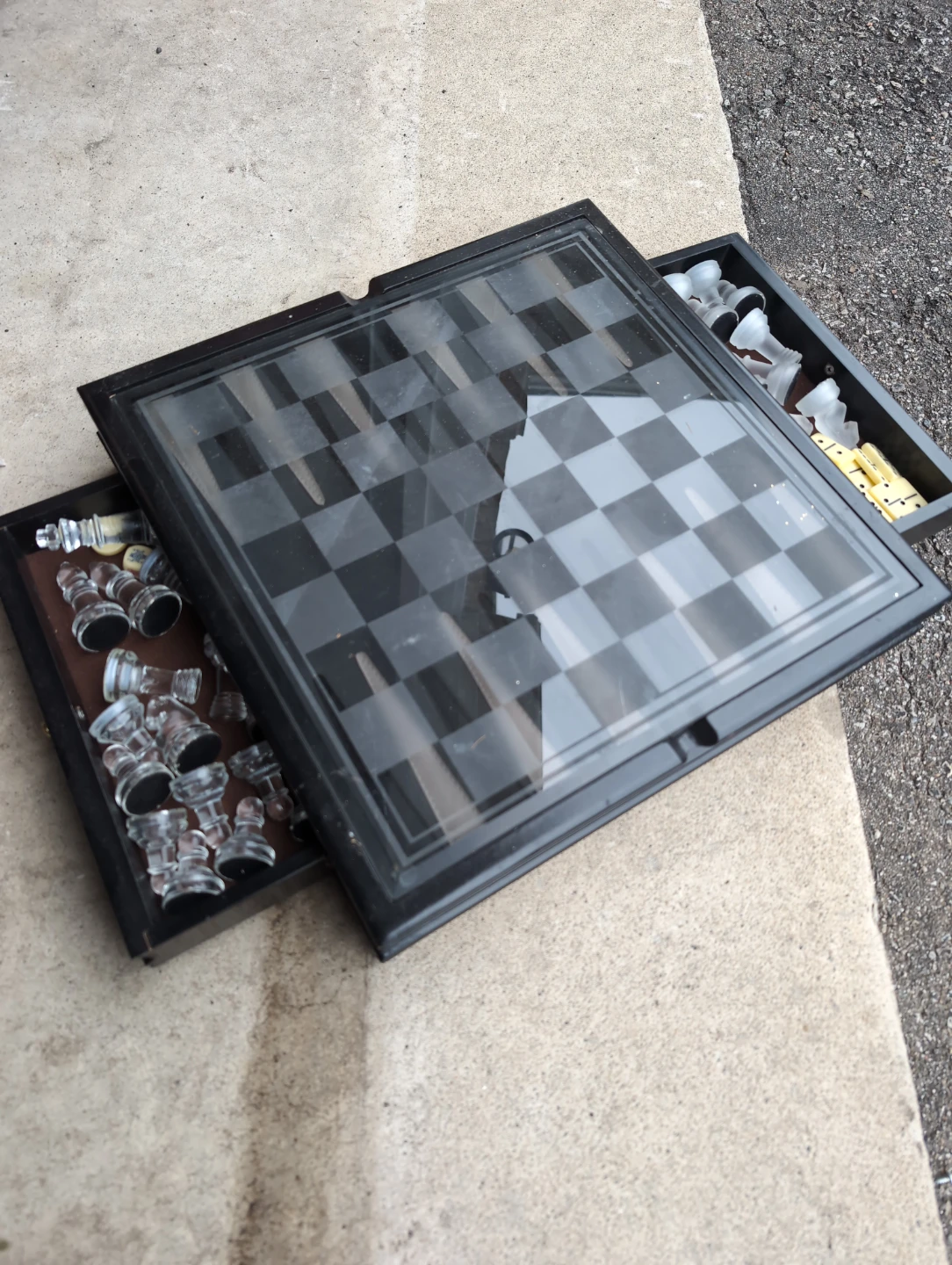 Glass Chess Set with Board