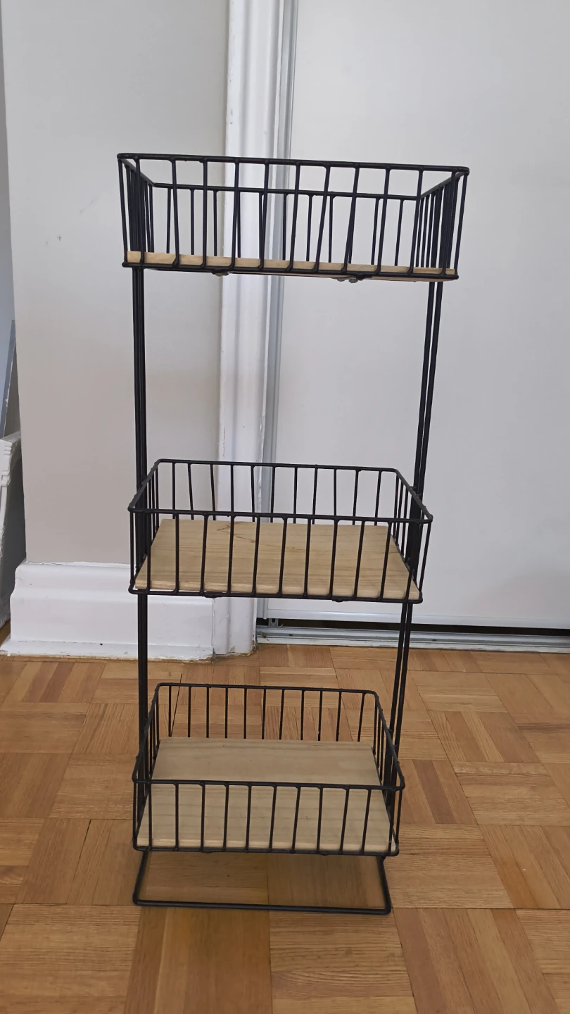 3-Tier Bathroom Shelf with Wood Inserts - photo 2