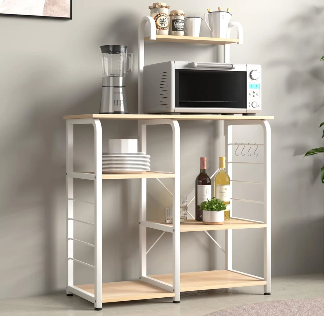 White Kitchen Baker's Rack with Shelves