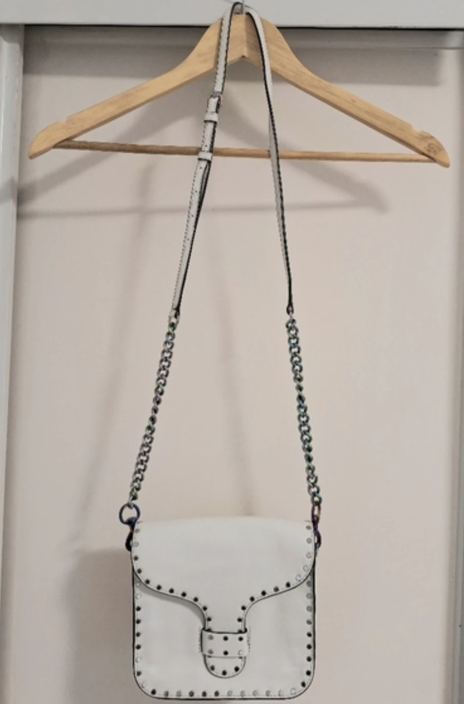 Rebecca Minkoff White Studded Crossbody Bag