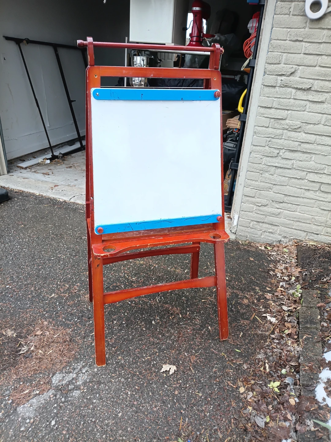 Wooden Art Easel with Whiteboard and Chalkboard