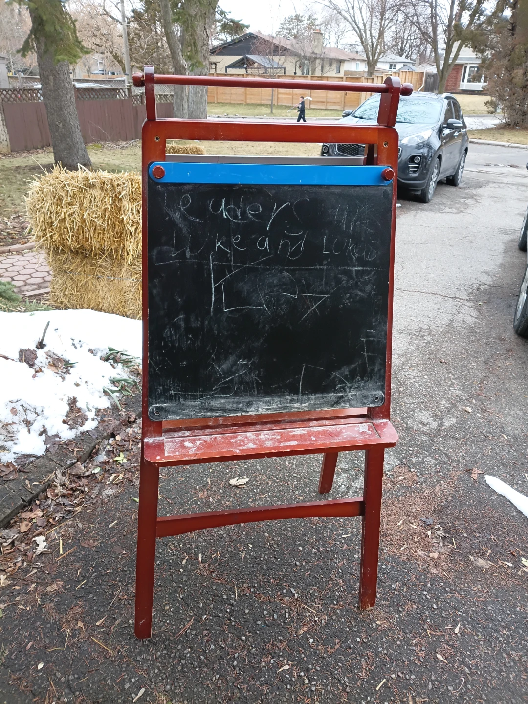 Wooden Art Easel with Whiteboard and Chalkboard - photo 2