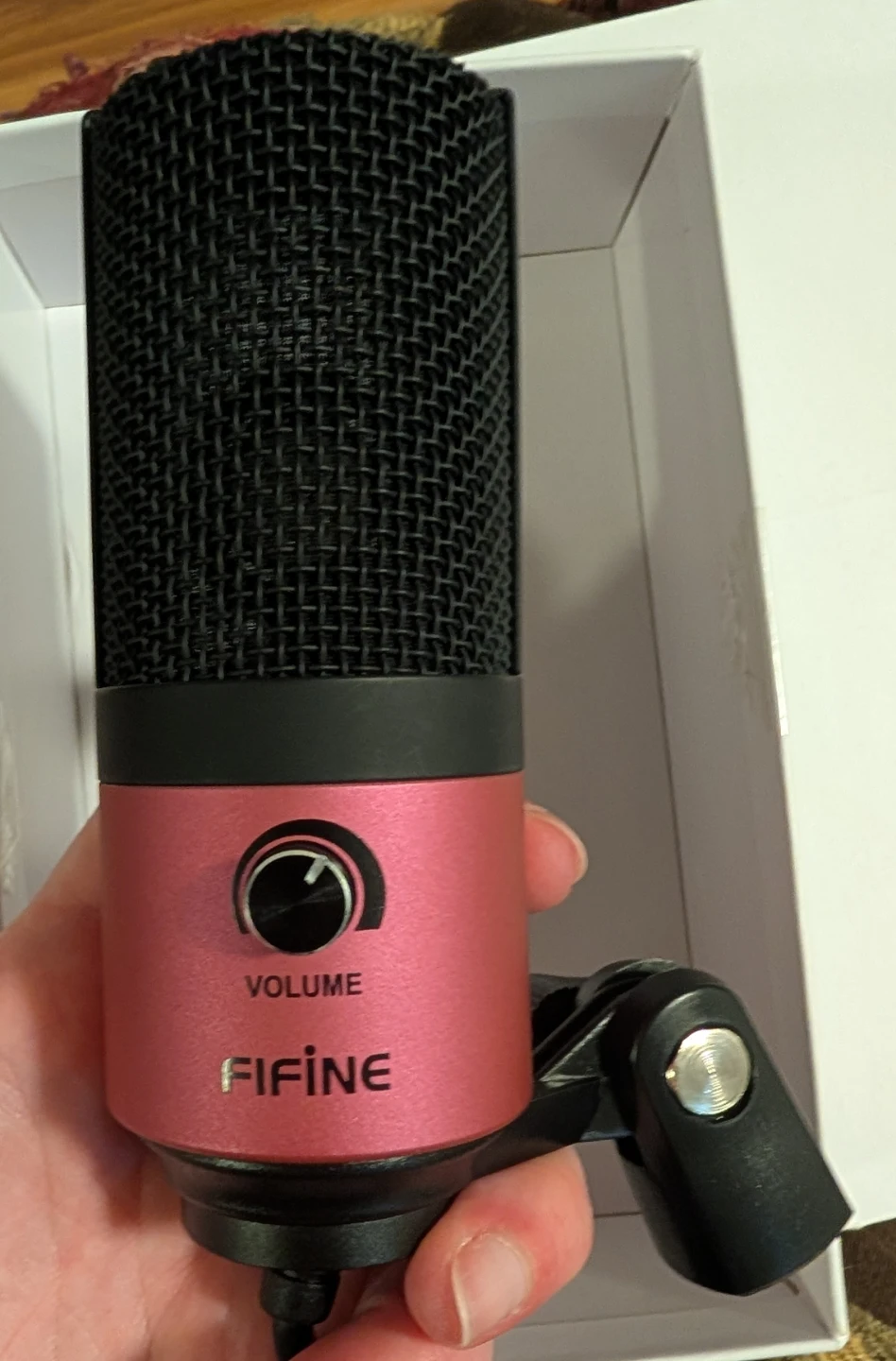 FIFINE USB Condenser Microphone with Volume Control - Pink - photo 2