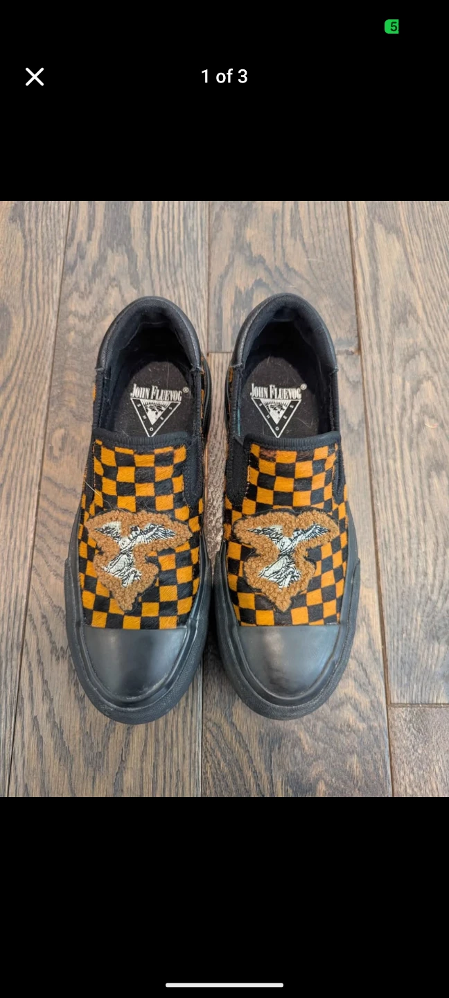 John Fluevog Slip-On Checkerboard Shoes