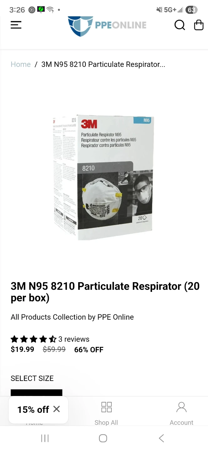 3M N95 Particulate Respirators - 20 count box - photo 4