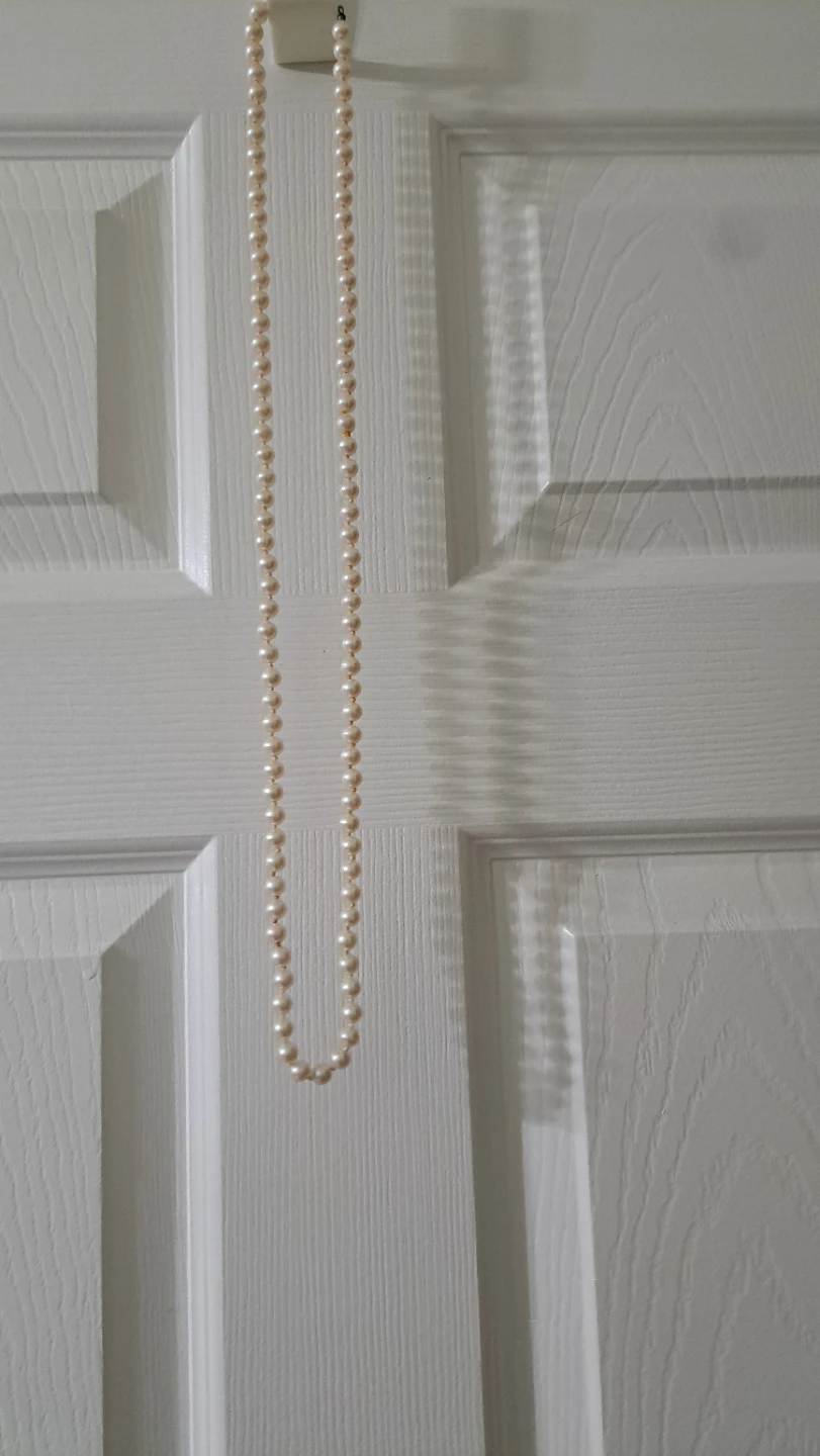Long Pearl Necklace with Clasp
