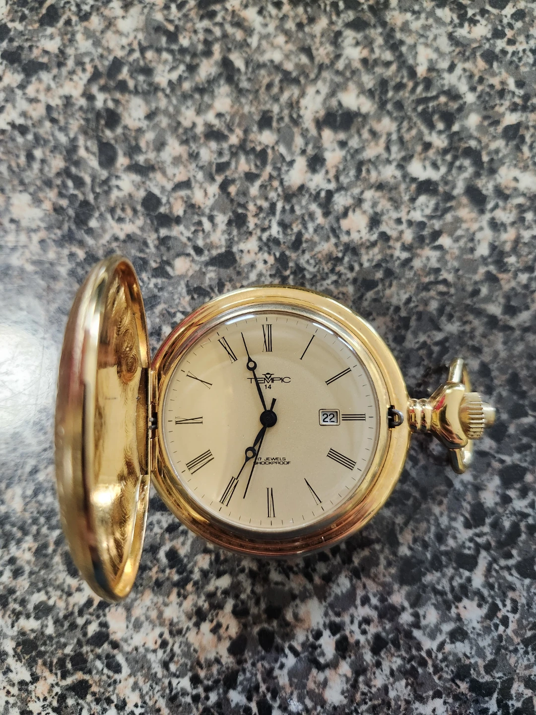 Vintage Tempic 17 Jewels Pocket Watch