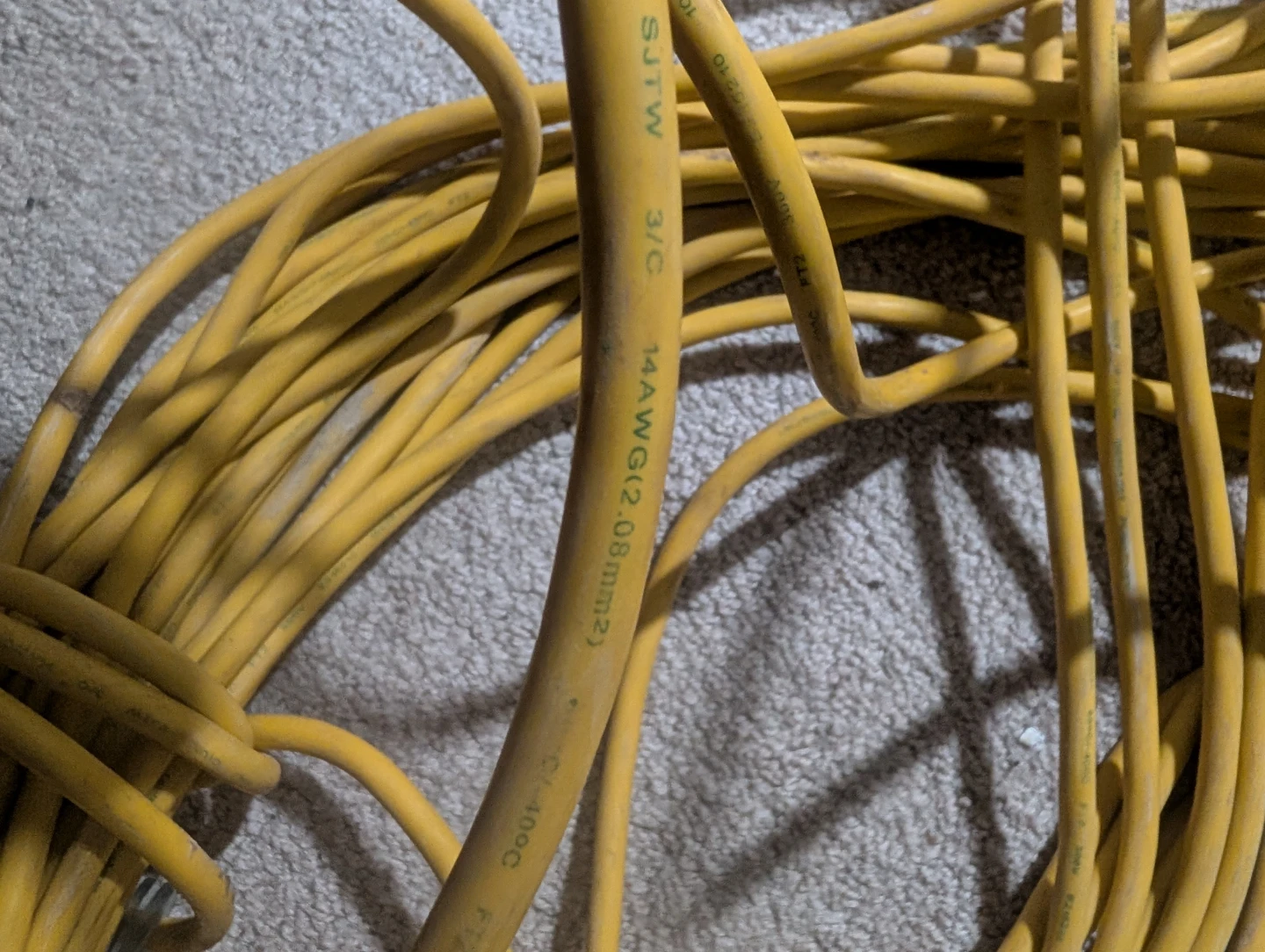 2 Yellow 14AWG Outdoor Extension Cord ech  80 - photo 3