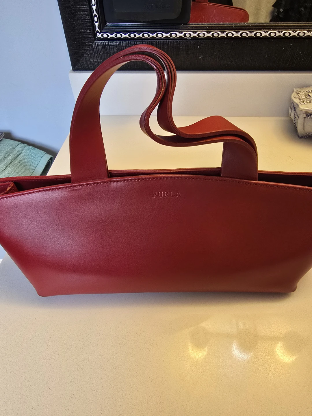 Furla Red Leather Tote Bag