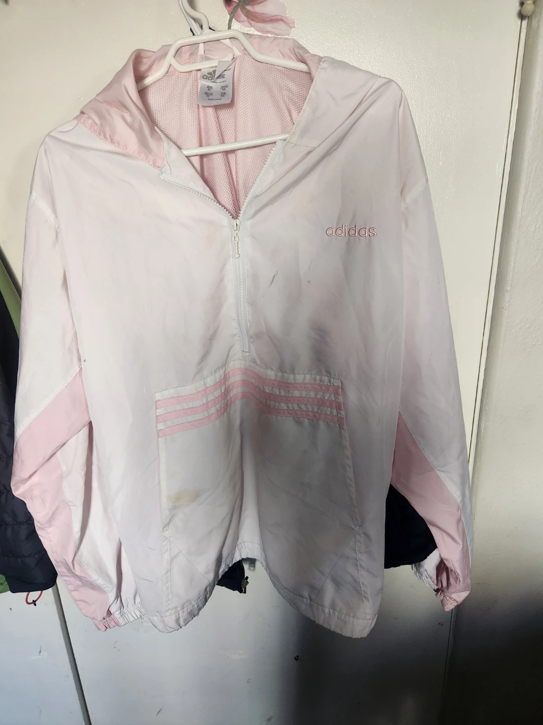 Adidas Windbreaker Jacket Pink White