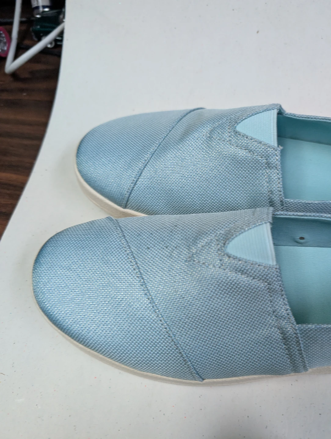 TOMS Light Blue Canvas Slip-On Shoes - photo 4