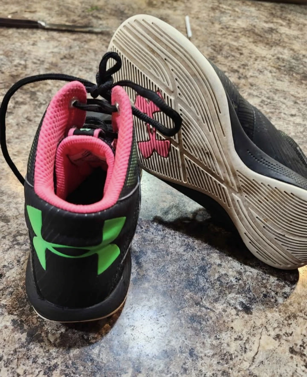 Under Armour Black & Pink Basketball Shoes - Youth Size 5 - photo 2
