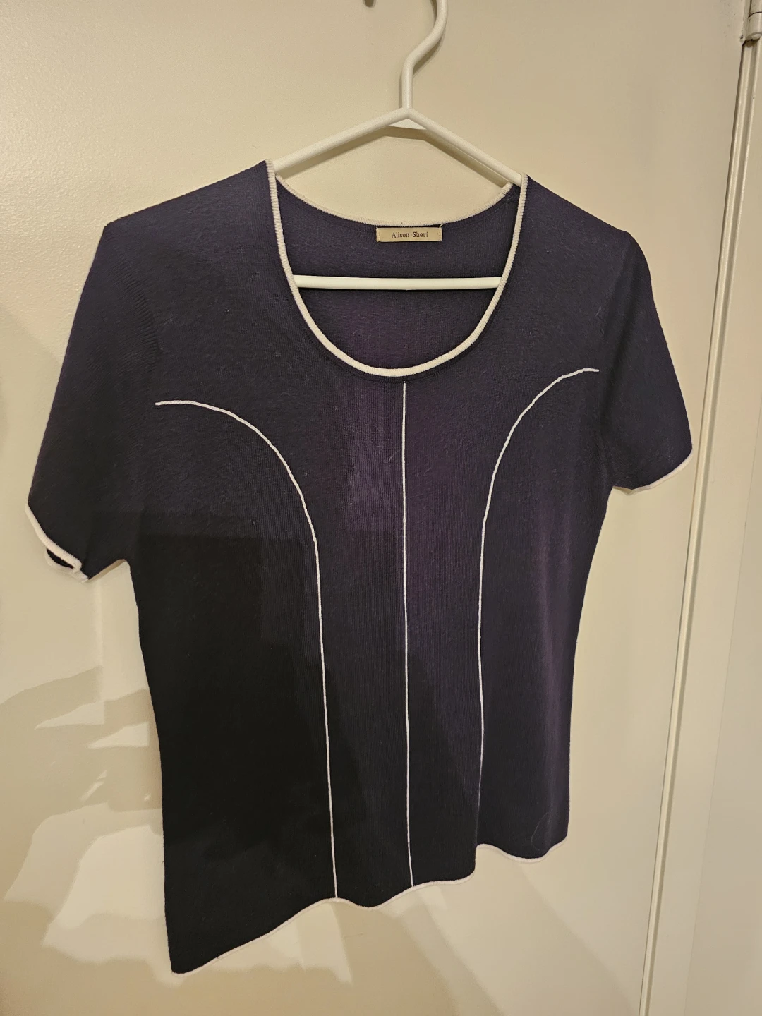 Alison Sheri Navy Blue Knit Top Size M