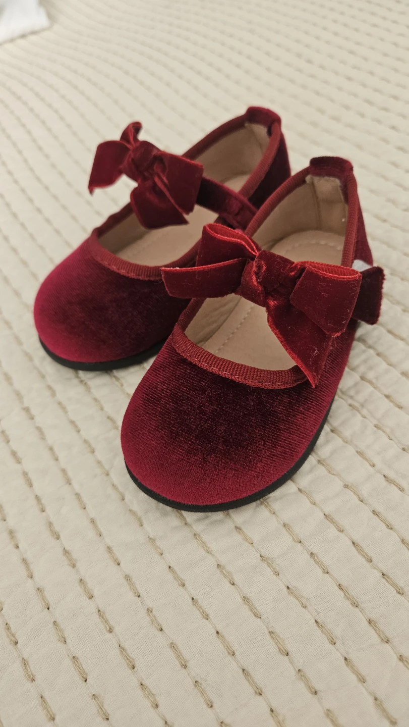 Toddler Girls Velvet Flats with Bows size 21 - photo 3