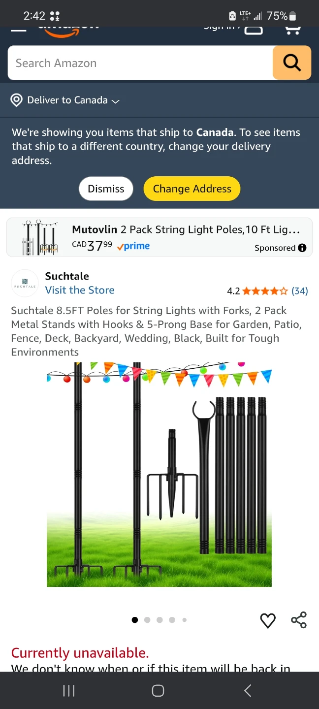 Suchtale 2 Pack 8.5FT String Light Poles - photo 2