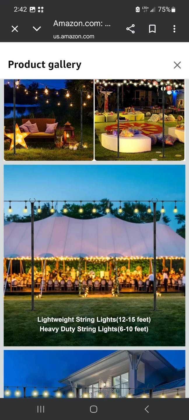 Suchtale 2 Pack 8.5FT String Light Poles - photo 3