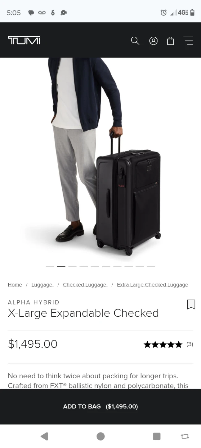 TUMI Alpha Hybrid X-Large Expandable Checked Luggage
