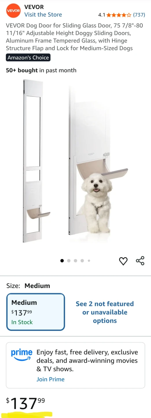 🐶 Brand New Vevor Dog Door for Sliding Glass Doors - photo 3