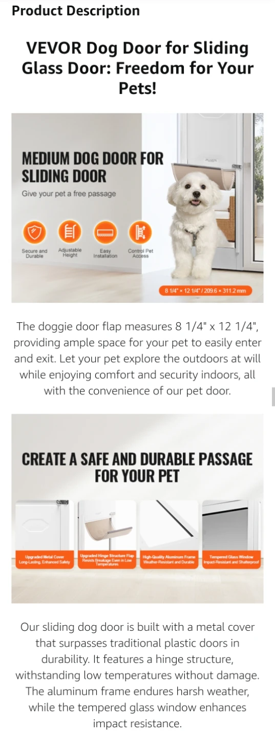 🐶 Brand New Vevor Dog Door for Sliding Glass Doors - photo 4