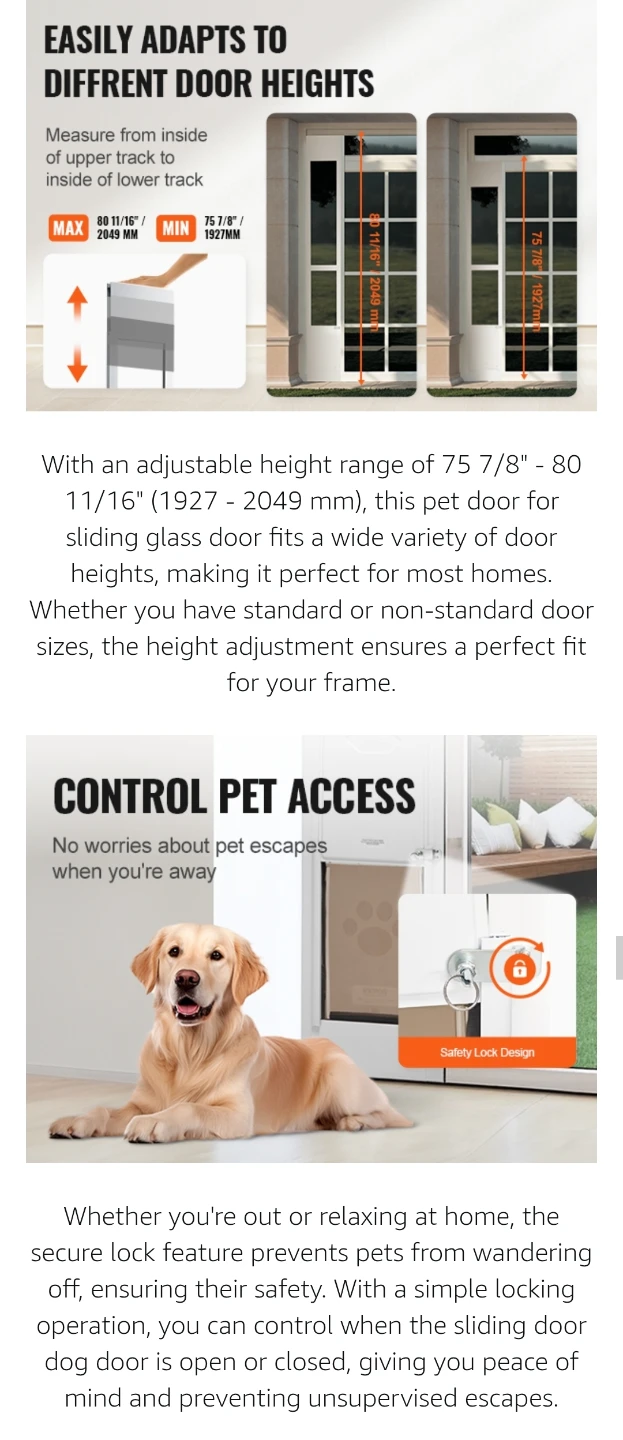 🐶 Brand New Vevor Dog Door for Sliding Glass Doors - photo 5