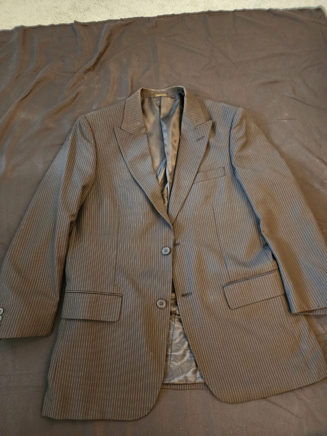 Men's Black Pinstripe Blazer