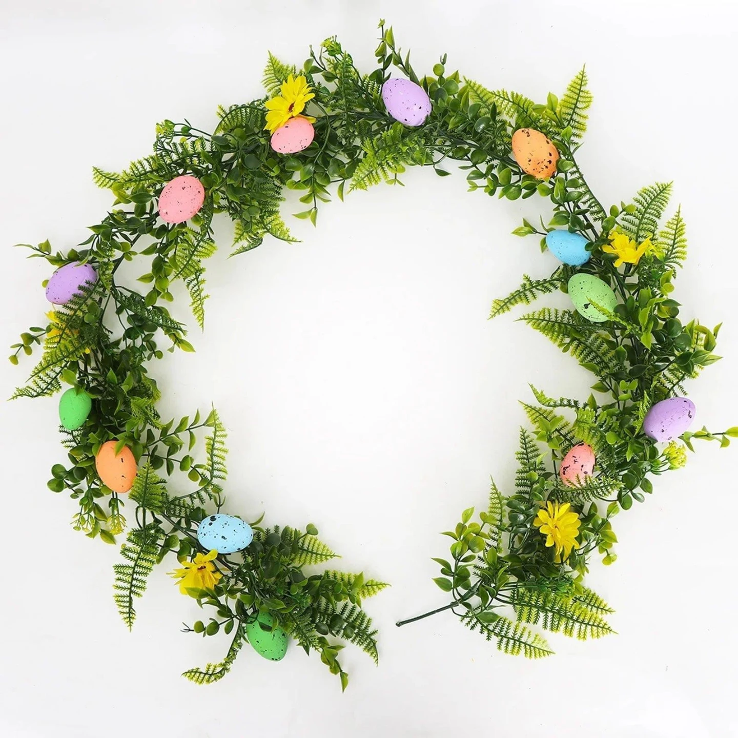 6ft Easter Flowers Garland with Lights