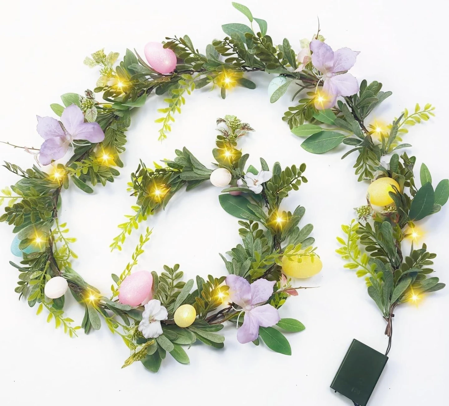 6ft Easter Flowers Garland with Lights - photo 2
