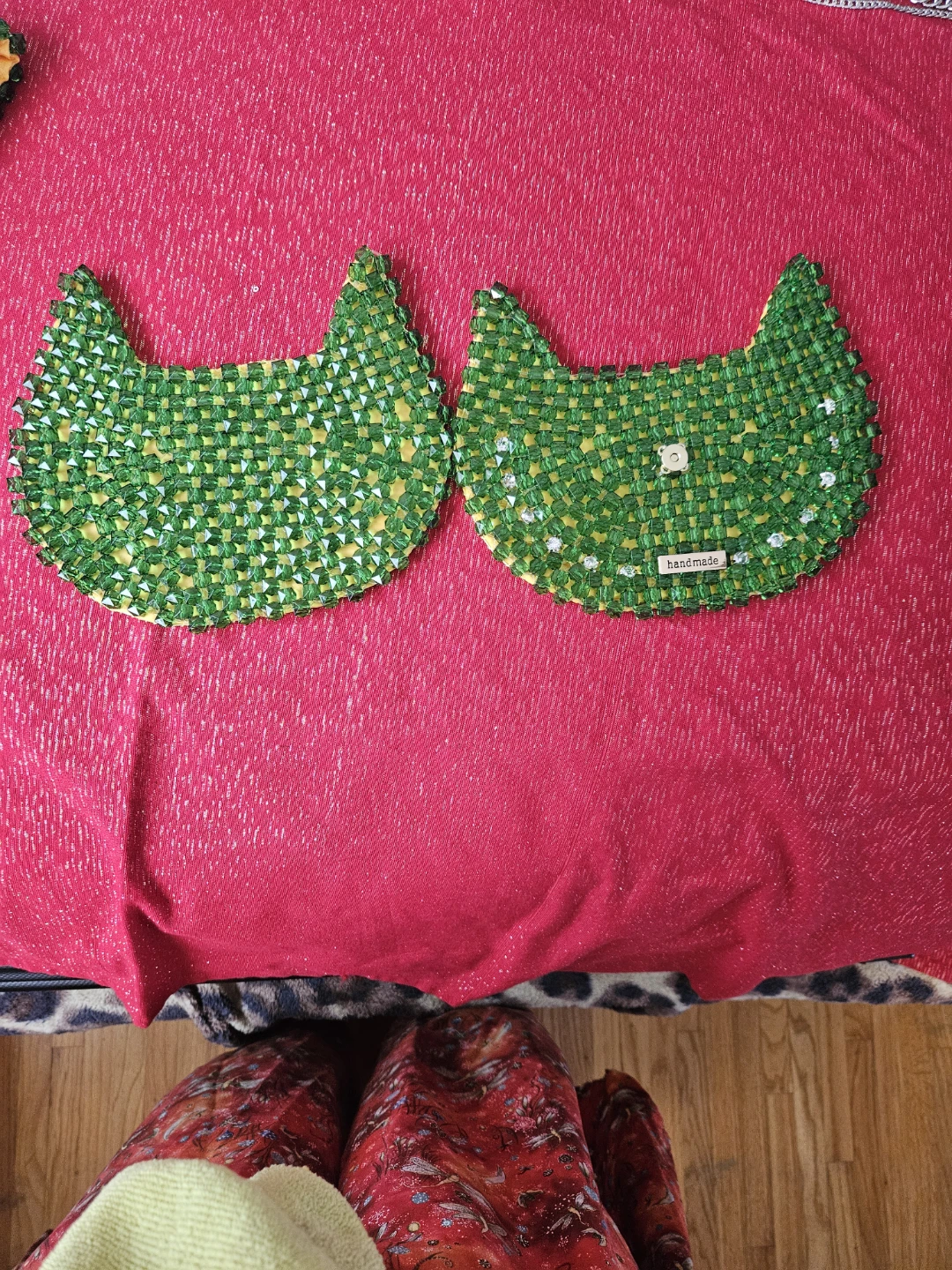 Green Beaded Purse handmade - photo 5