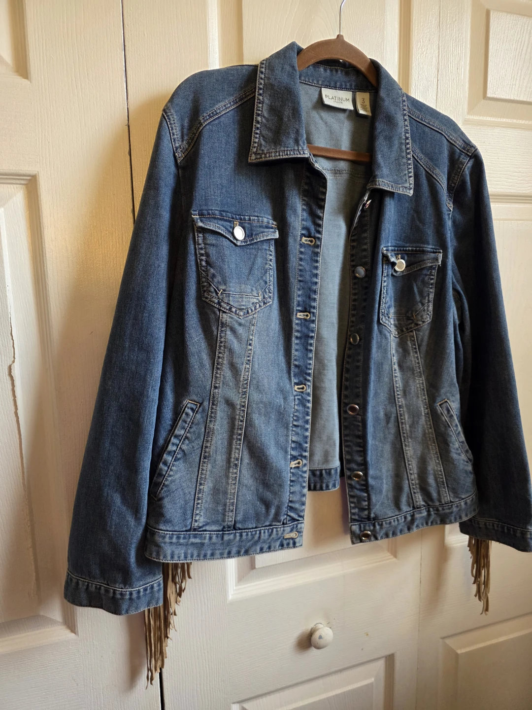 Chicos Denim Jacket with Fringe - photo 2