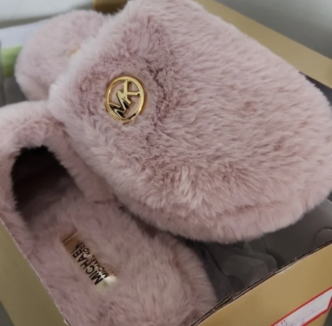 New Michael Kors Alexis Faux Fur Slippers - Blush - Size 6 - photo 3