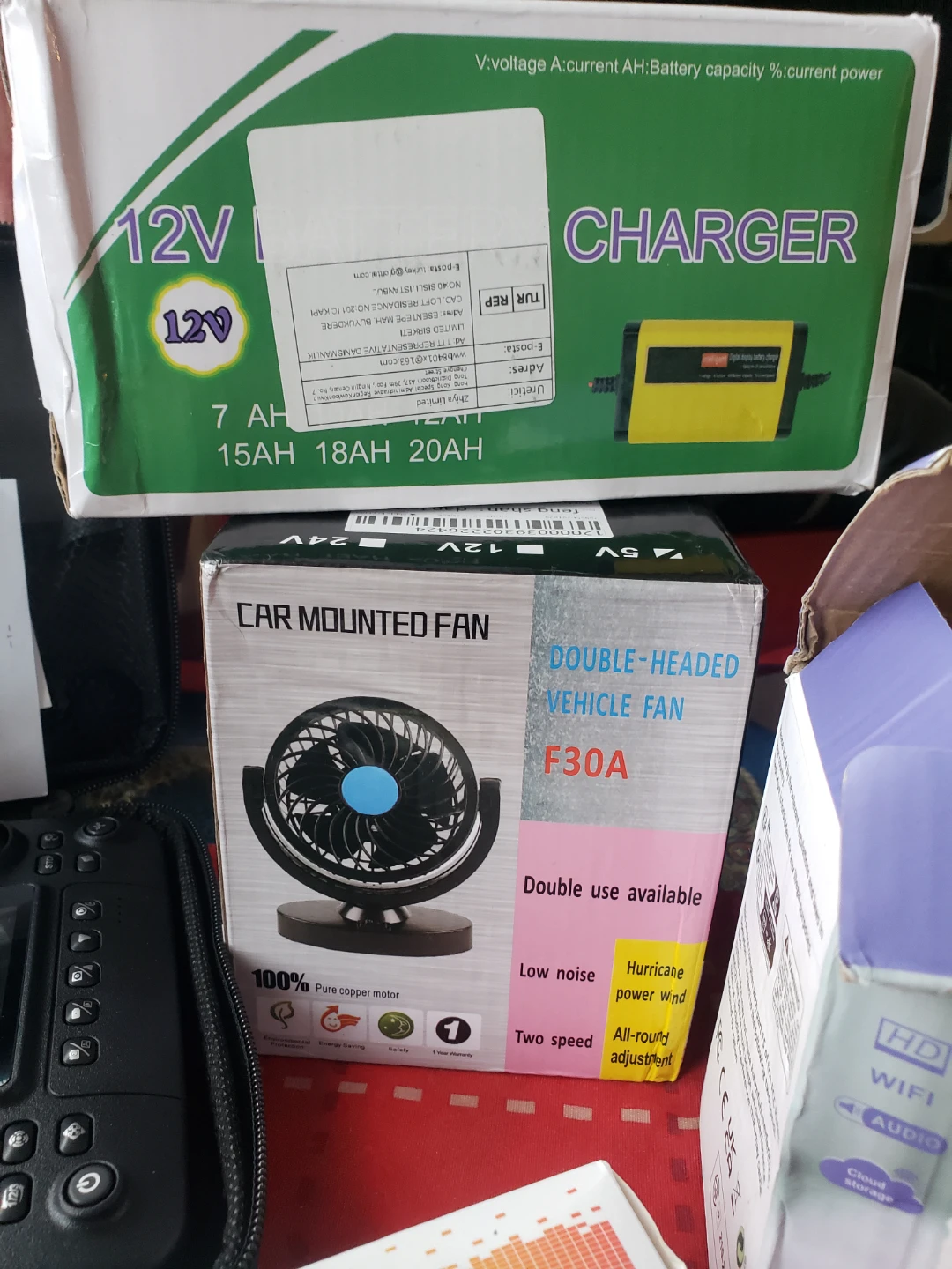 7 items  &Vehicle Fan F30A &Drone w controller