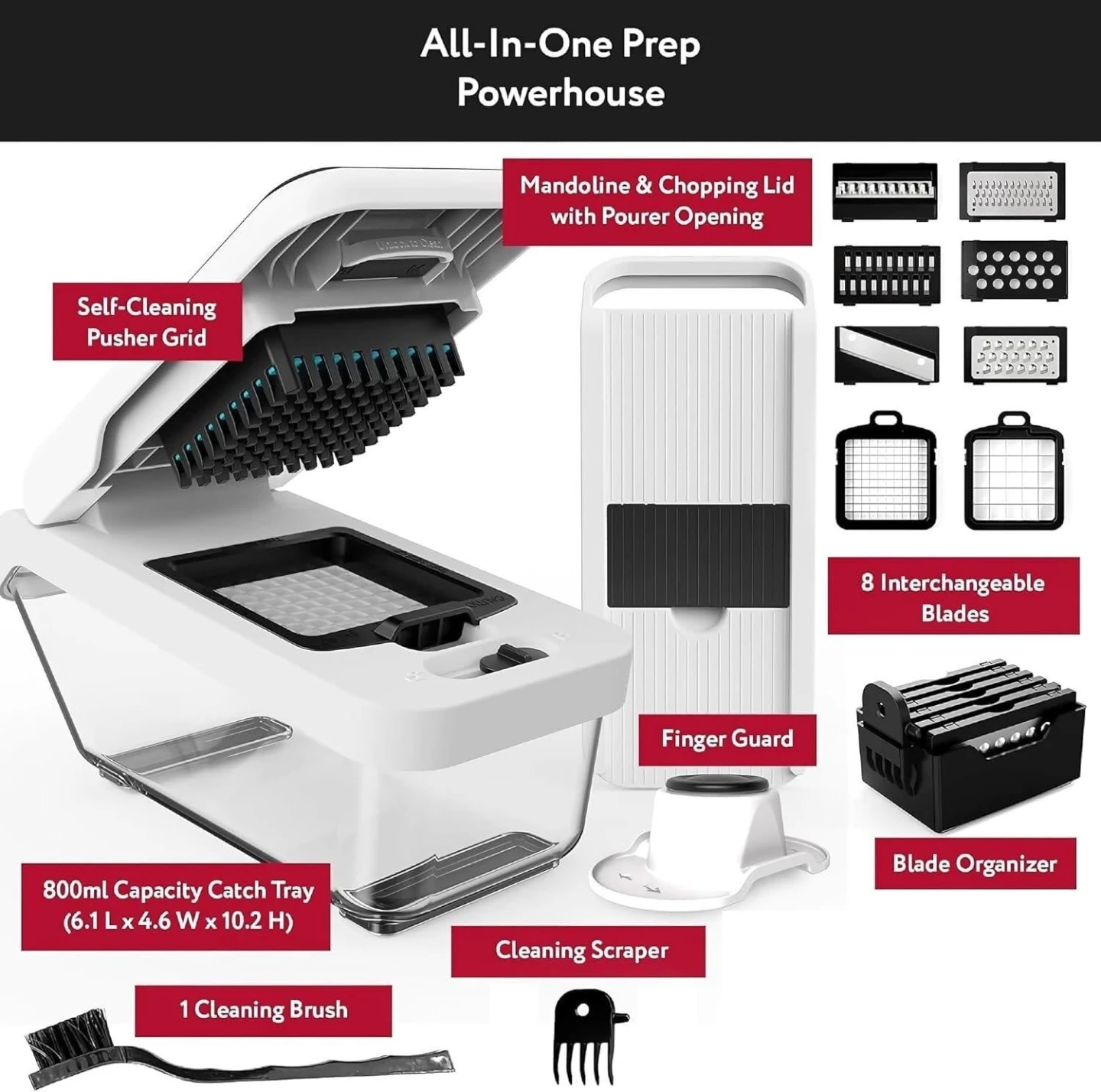 Brand New>>Joined 8-in-1 Food Chopper and Mandoline Slicer - photo 2