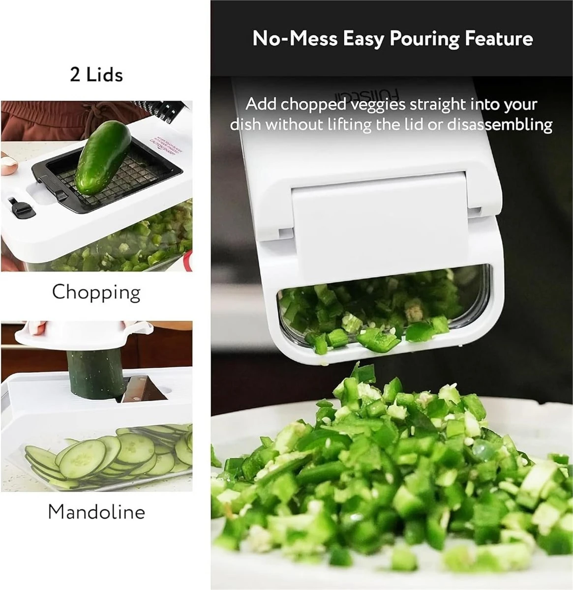 Brand New>>Joined 8-in-1 Food Chopper and Mandoline Slicer - photo 3