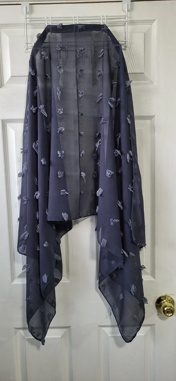 Dark Gray Scarf with Textured Embellishments - photo 2