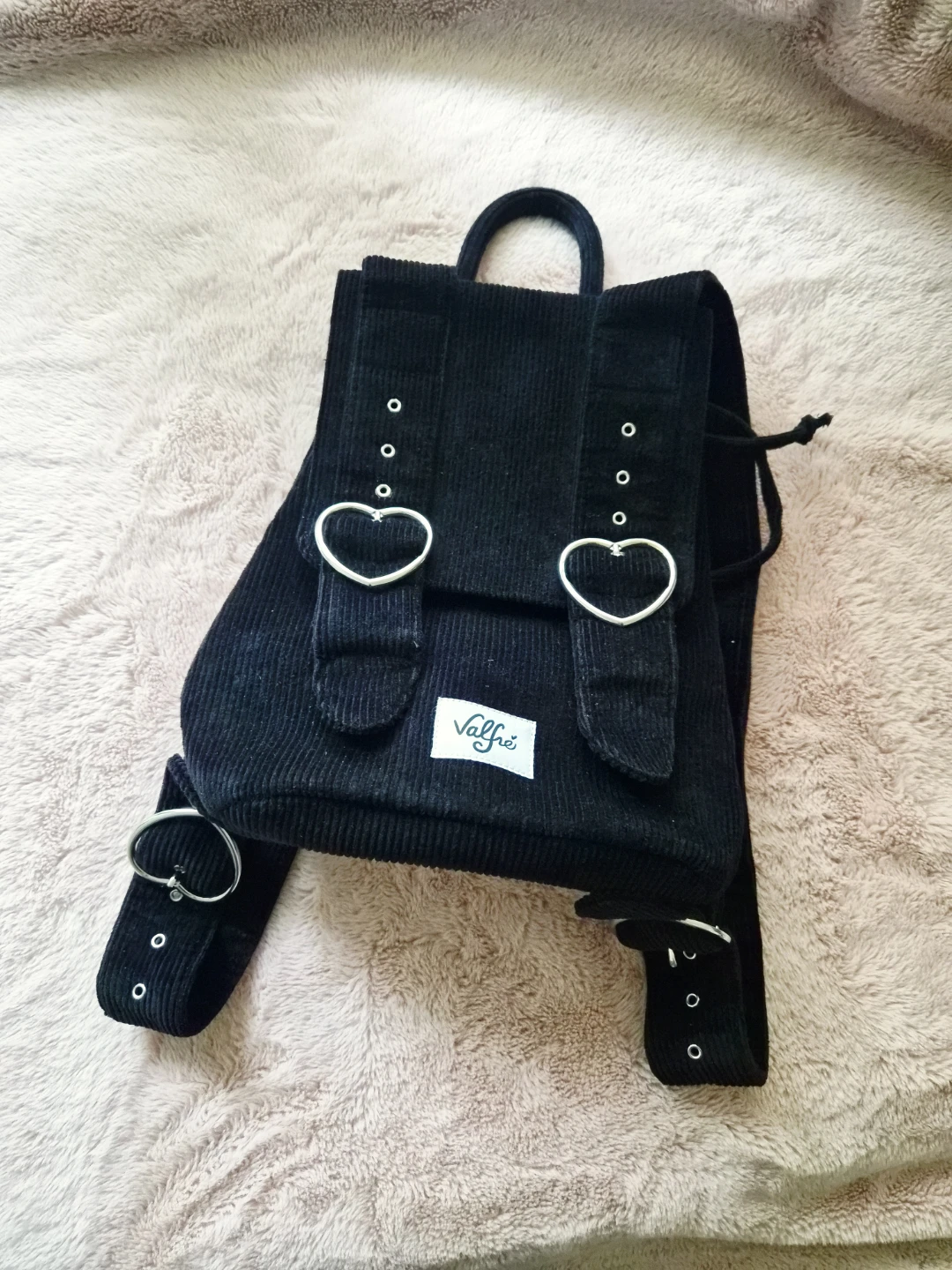 valfre corduroy heart backpack