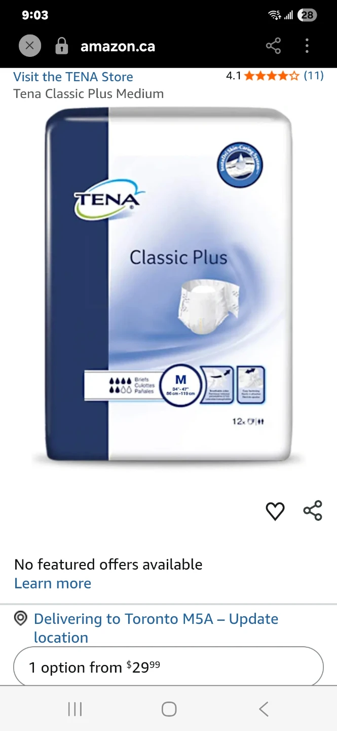 NEW Tena Classic Plus Briefs - Medium (12 Count) - photo 2