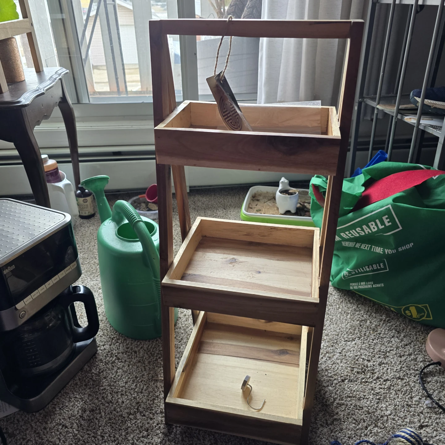 Acacia Wood 3-Tier Shelf Unit new
