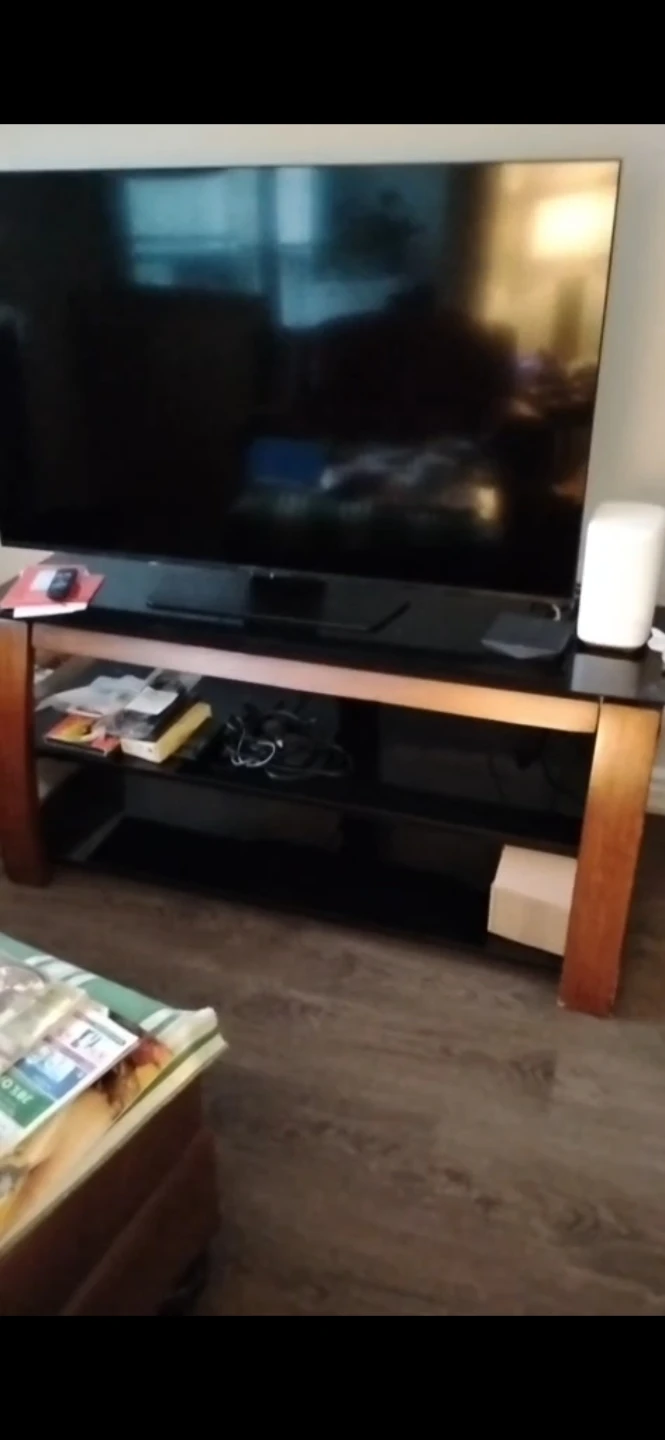 Glass and wood detailed Media Console TV Stand