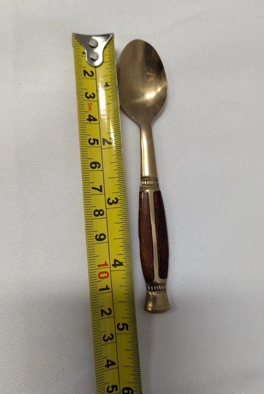1950's Teakwood and Bronze Demitasse Thailand Coffee Spoons - photo 4