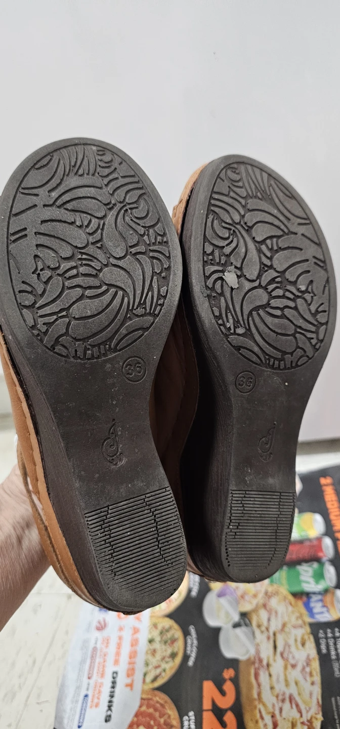 Sorel Brown Leather Wedge Mules Women's Size 6 (36) - photo 4