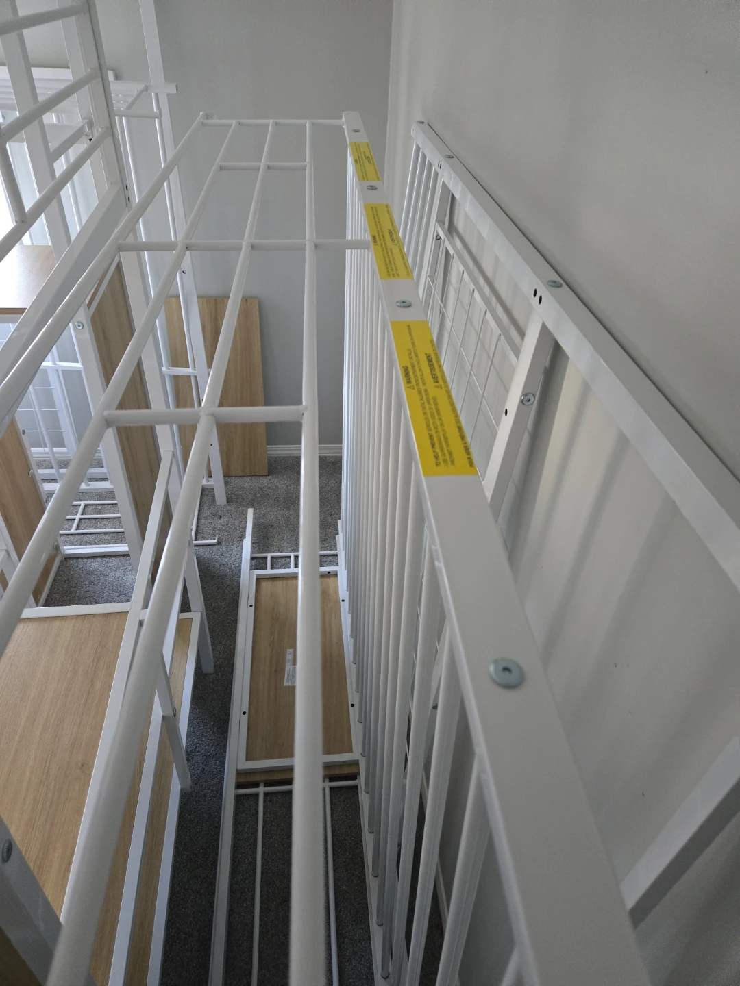 White Loft Bed with Desk and Stairs - Full Size - photo 5