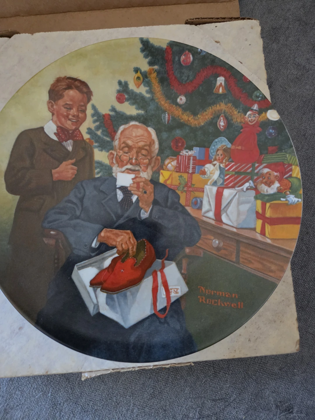 Norman Rockwell 1981 "Grandpop And Me" Christmas Plate