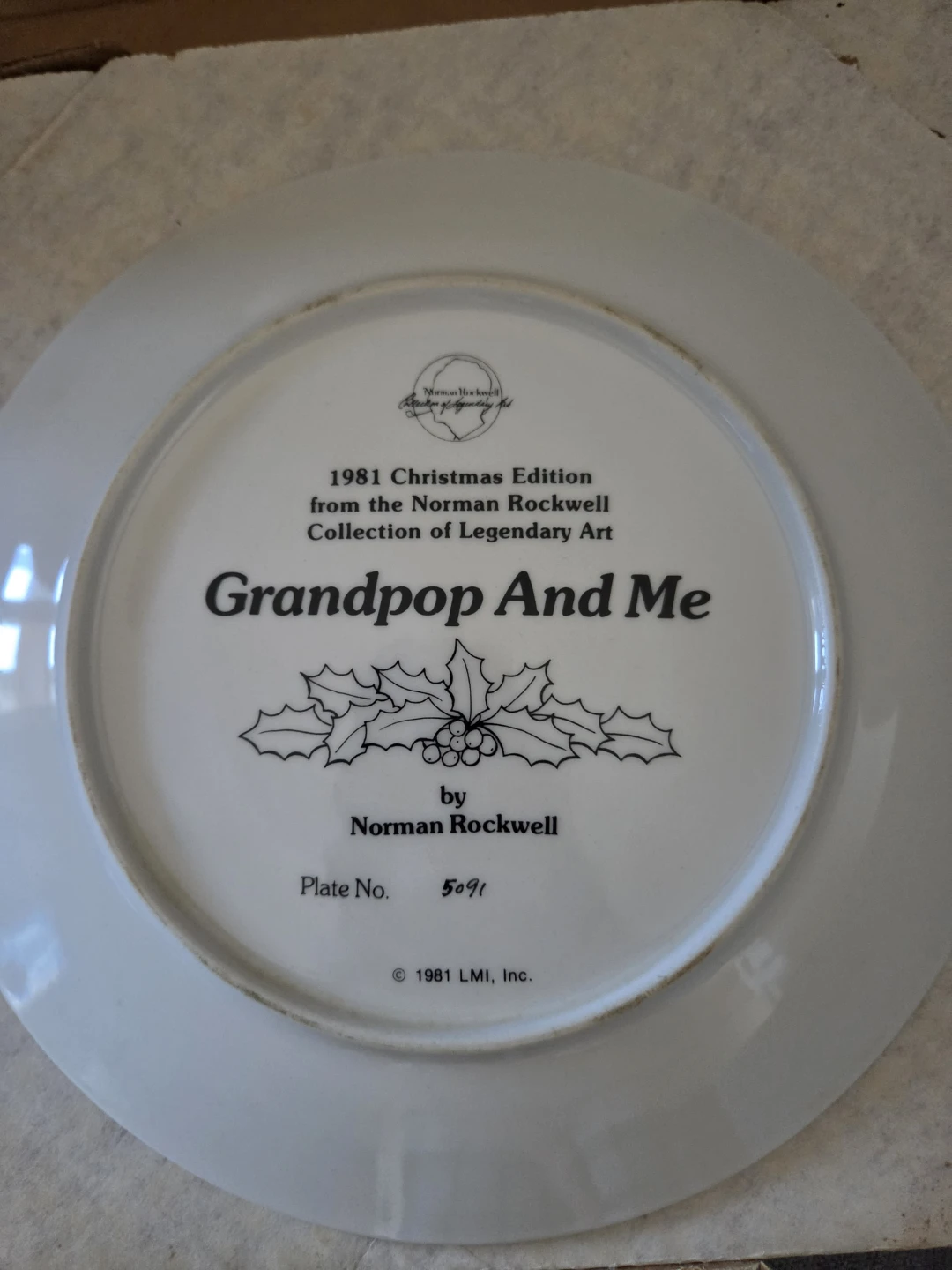 Norman Rockwell 1981 "Grandpop And Me" Christmas Plate - photo 2