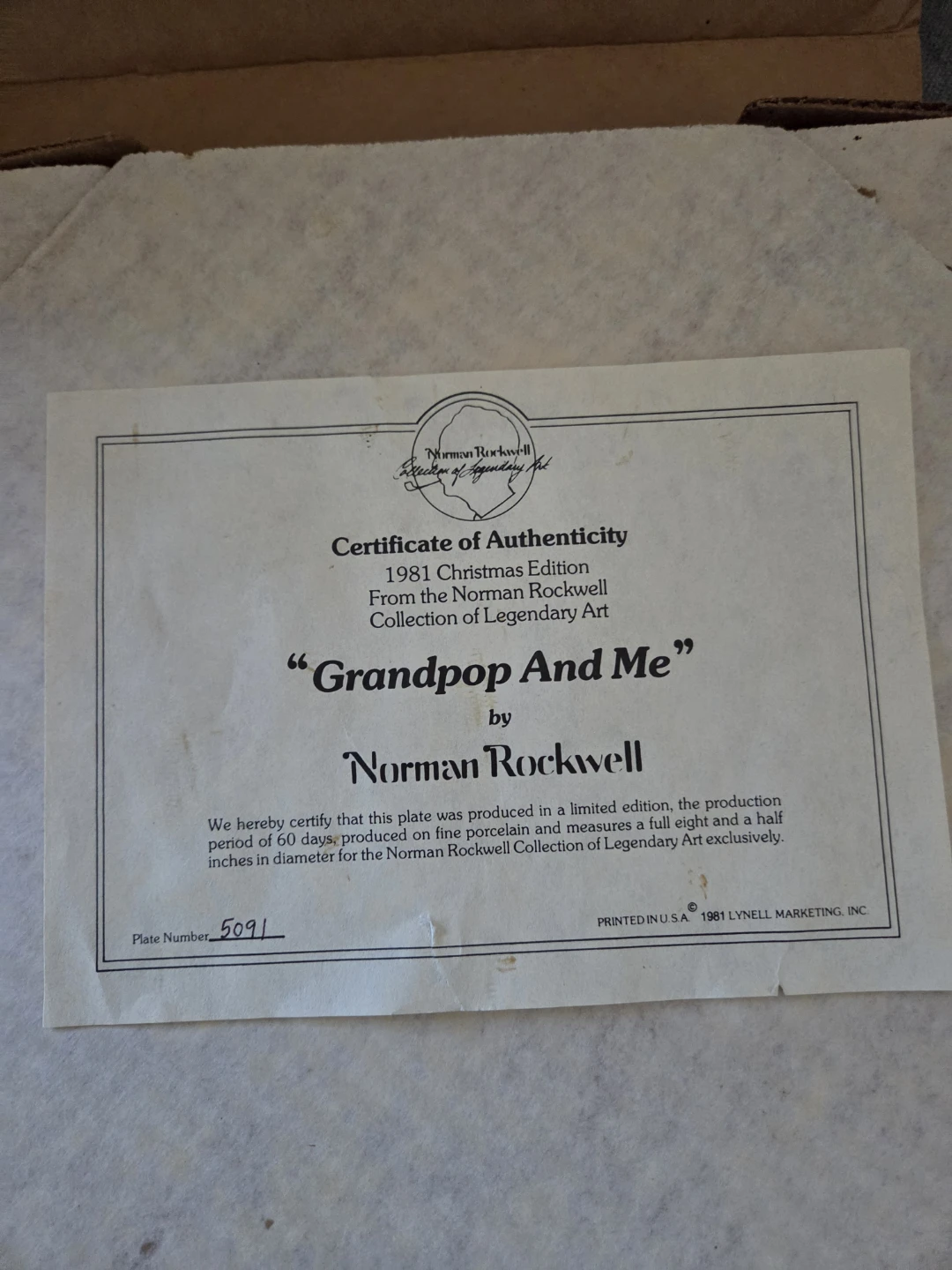 Norman Rockwell 1981 "Grandpop And Me" Christmas Plate - photo 3