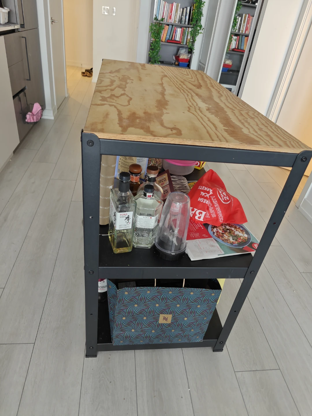 Metal and Wood Kitchen Island - photo 3