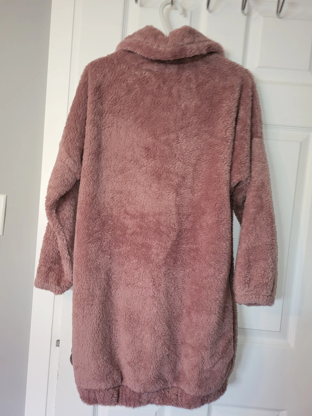 Pink Sherpa Fleece Teddy Coat with Collar and Pockets - photo 4