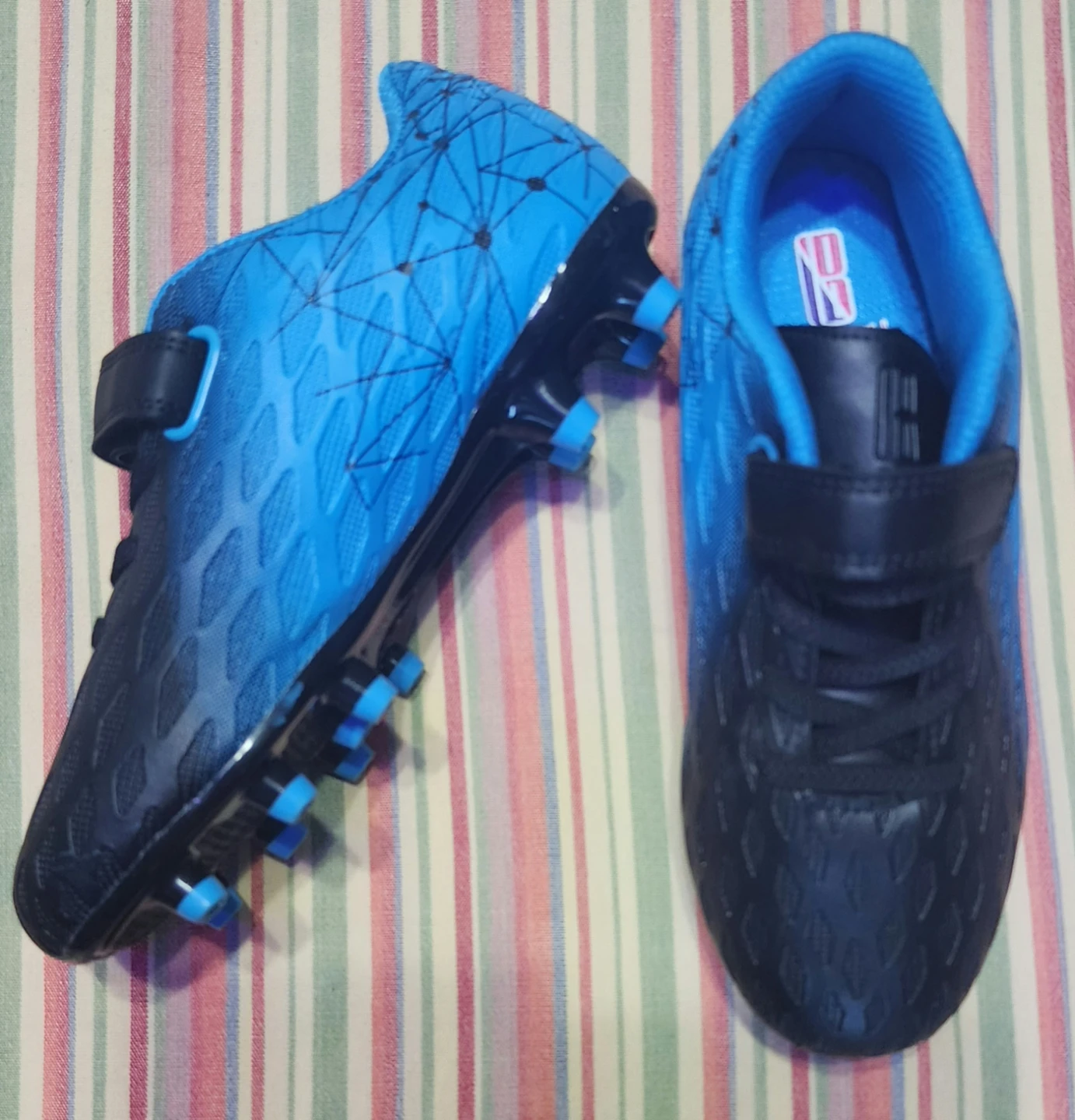 Kids Soccer Cleats - Blue & Black, Size 1 - photo 2